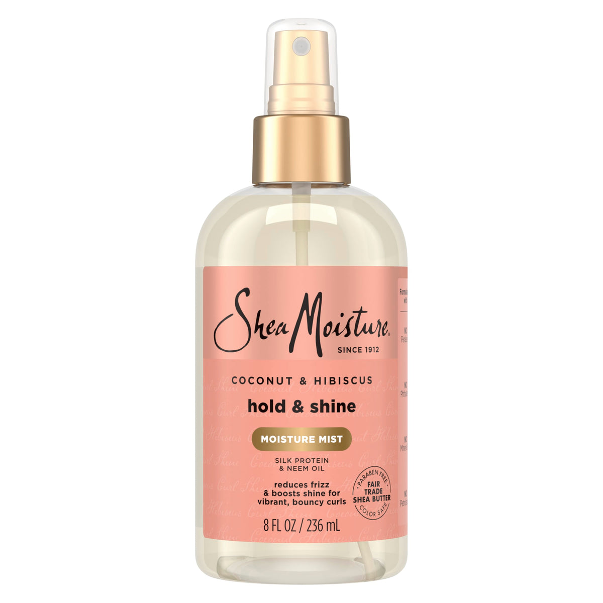 Shea Moisture Coconut & Hibiscus Hydrating Mist keeps hair moisturized and shiny, 237 ml
