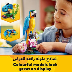 LEGO 31136 Creator 3 in 1 Exotic Parrot to Frog to Fish Animal Figures Building Toy, Creative Toys for Kids Aged 7 and up