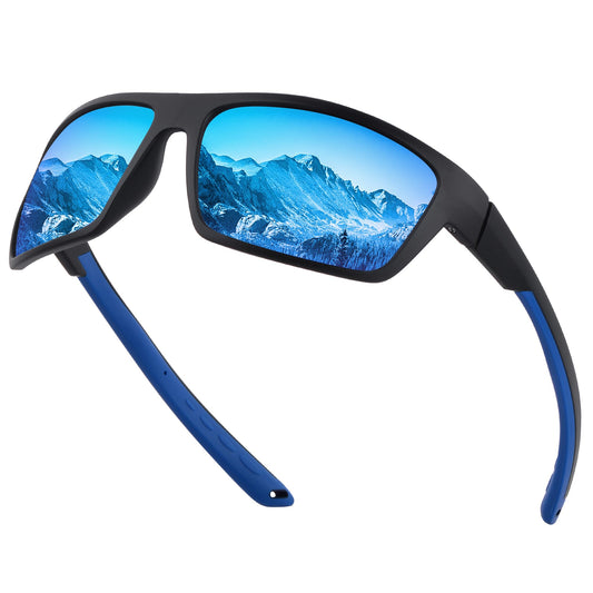 YUKANNA Polarized Sports Sunglasses for Men Women Fishing Running Cycling with UV 400 Protection Sun Glasses - Mirrored Blue