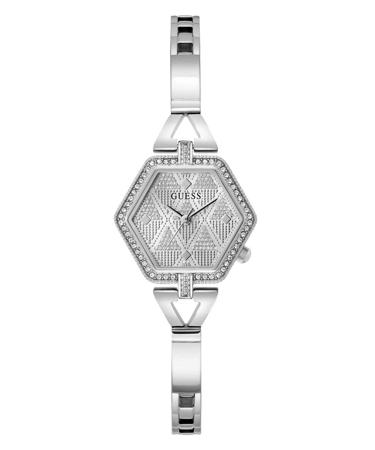 GUESS Women's 28mm Watch - Silver Tone G-Link Silver Tone Dial Silver Tone Case