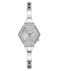 GUESS Women's 28mm Watch - Silver Tone G-Link Silver Tone Dial Silver Tone Case