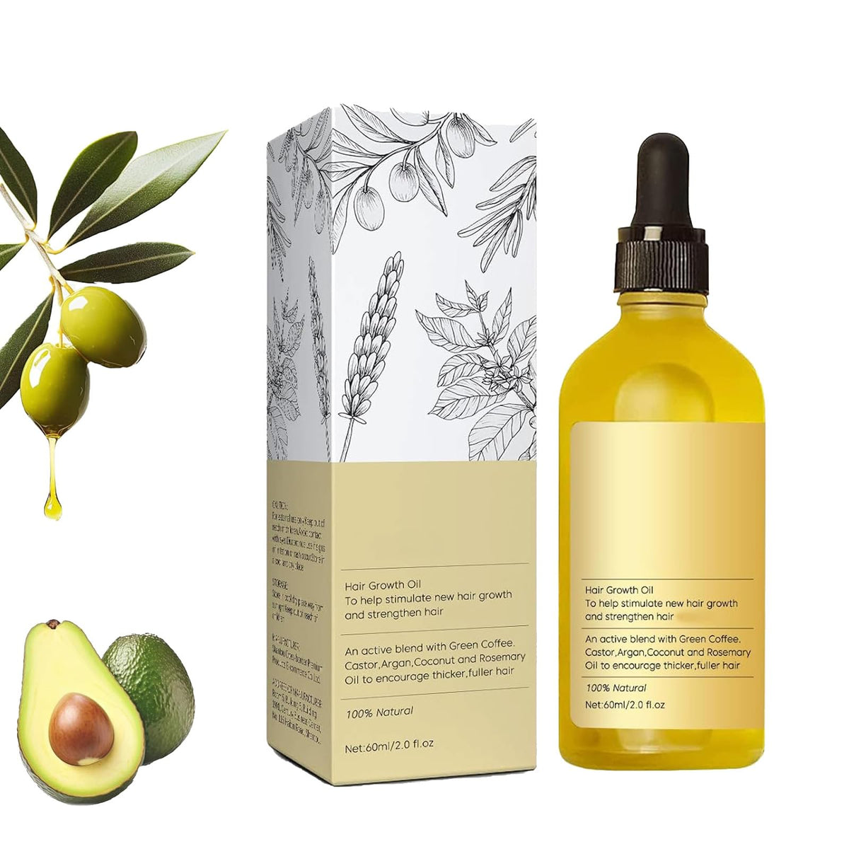 Hey Keratin Veganic Natural Hair Growth Oil, Veganic Rosemary Oil, Natural Hair Growth oil for Black Women, for Women and Men Dry Damaged Thin hair Growth (1 PCS)