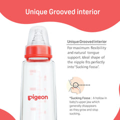 PIGEON Glass Feeding Bottle 200ML (RED) with ADD M