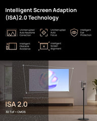 XGIMI MoGo 2 Pro 1080P Portable Projector, Mini Projector with WiFi and Bluetooth, Android TV 11.0, 400 ISO Lumens, 2X8W Speakers, Supports 4K, Auto Focus, Object Avoidance, and Screen Adaption