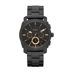 Fossil Machine Men's Watch with Stainless Steel or Leather Band, Chronograph or Analog Watch Display Black