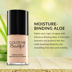 Color Me Beautiful Professional Moisture Complex Advanced Aloe Liquid Foundation 30ml | Sheer toMedium Coverage| Satin Semi Matte Finish | Cool Beige