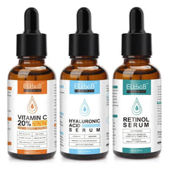 ELBBUB Age Defying Facial Serum - Vitamin C, Retinol & Hyaluronic Acid Serum Set for Wrinkles, Fine Lines, Skin Firmness & Moisture Retention - Collagen Boost & Deep Nourishment