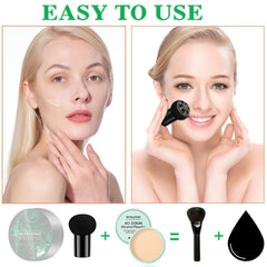 WYBLZPXZ Mushroom Head Air Cushion CC Cream BB Cream Cushion Foundation Set Moisturizing Full Coverage Foundation Concealer Lasting Foundation Makeup Even Skin Tone Makeup Base Primer（4 Pcs）