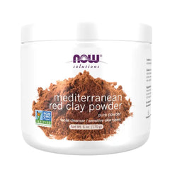 NOW Foods Solutions, Mediterranean Red Clay Powder, Pure Powder for Sensitive Skin Facial Mask, 6-Ounce