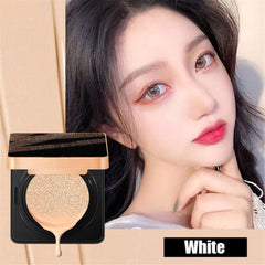 Gold Concealing Beauty Air Cushion Cream, Air Cushion BB Cream Waterproof Foundation, Long-lasting Moisturizing Concealer Cushion, Full Coverage Natural Makeup, for All Skin Type (01# White)