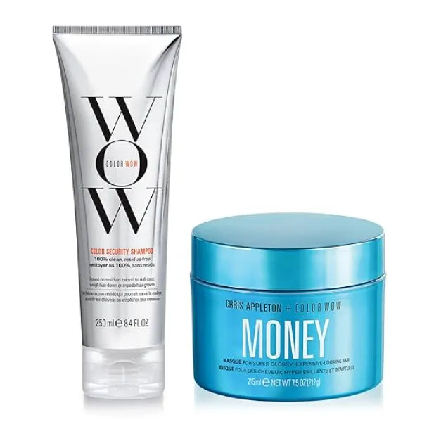 COLOR WOW Chris Appleton's Wash Day Faves - COLOR SECURITY SHAMPOO 100% Clean, sulfate-free shampoo + MONEY MASQUE deep conditioning hair mask for super luxe, expensive-looking hair