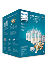 AVENT Philips Anti-Colic Baby Bottle with AirFree Newborn Gift Set with Snuggle, Clear, SCD306/10