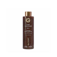 Glossic Sparkling Suntan & Body Oil, Vegan Formula, Natural Oils, SPF 6 230ml (Dark Chocolate)