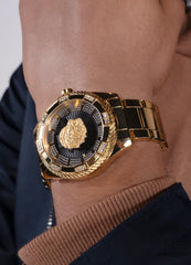 GUESS P GLD CS W/CRYS/SUN BLK GLITZ DL W/P GLD LION/P GLD BRCT