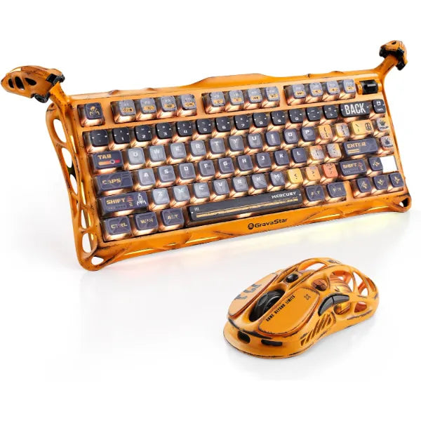 GravaStar Mercury K1 Pro Keyboard & M1 Pro Mouse - Battle-Worn Yellow