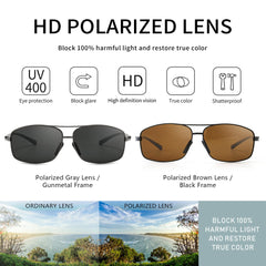 SUNGAIT Ultra Lightweight Rectangular Polarized Sunglasses UV400 Protection