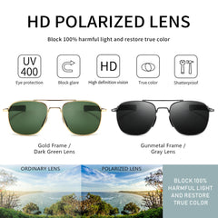 SUNGAIT Men's Military Style Polarized Pilot Aviator Sunglasses Bayonet Temples