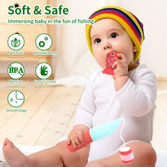 Jenilily Montessori Toys for 1 Year Old, Cloth Fishing Game, Boy Girls Toys Gifts, Baby Toys 6 to 12-18 Months, Baby Stacking Cups