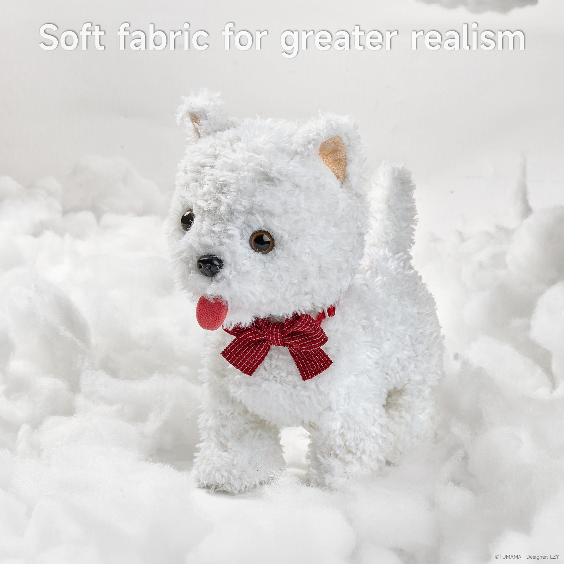 TUMAMA Baby Pet Dog Toys Remote Control Voice Control Interactive Plush  Puppy Toy Walking, Barking, Tongue Licking, Tail Wagging, Walking Dog Toy 