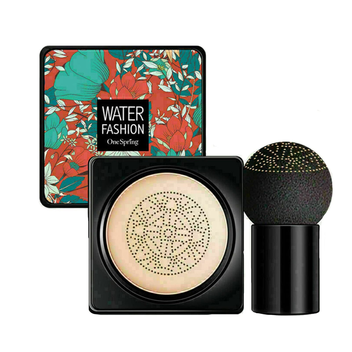POKLO Mushroom Head Air Cushion CC Cream, Concealer Foundation Stick Moisturizing,Concealer Lasting Brightening Liquid Foundation for All Skin (B# Lvory white)