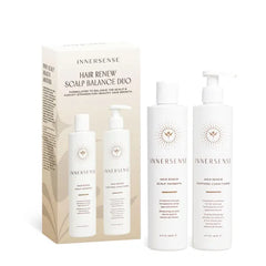 INNERSENSE Organic Beauty - Hair Renew Scalp Balance Duo | Hairbath (10 fl oz) + Conditioner (10 fl oz) | Non-Toxic, Cruelty-Free, Clean Haircare
