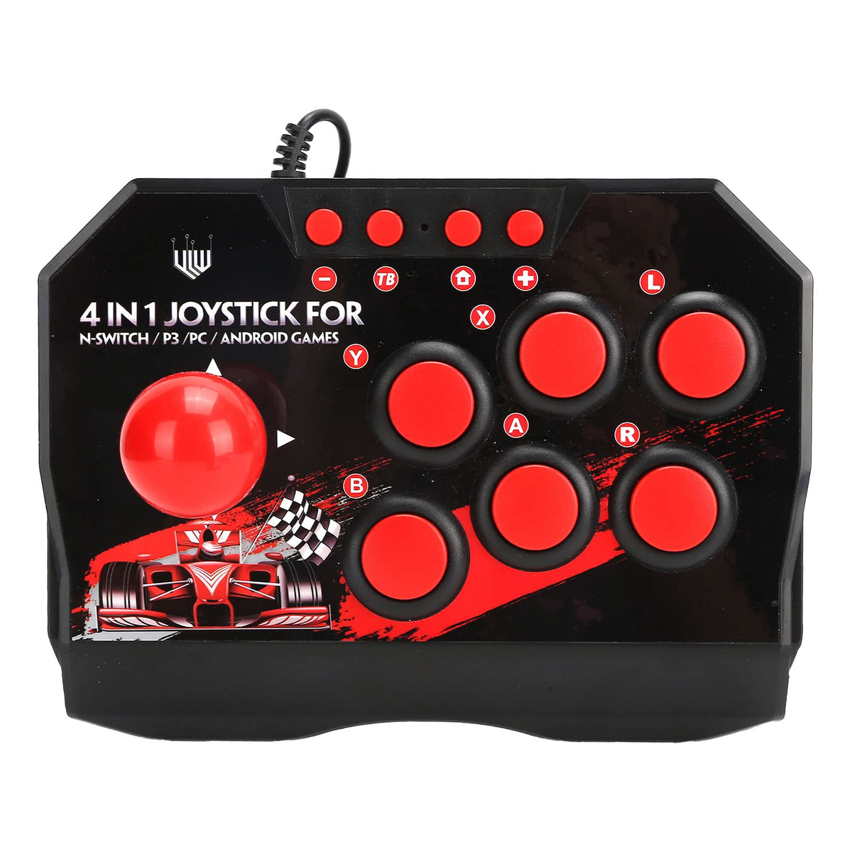 Bewinner1 joystick Machine for Switch/PC/PS3, Fight Stick with USB Port Wired Joystick Games Accessories Spherical Metal Joystick And 6 Round Control Buttons