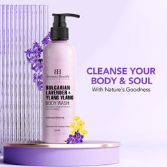 Botanic Hearth Bulgarian Lavender & Ylang Ylang Body Wash with Vitamin E, Sage Leaf Extracts | Calming & Relaxing | Sulphate & Paraben Free | Shower Gel for Men and Women | 245ml