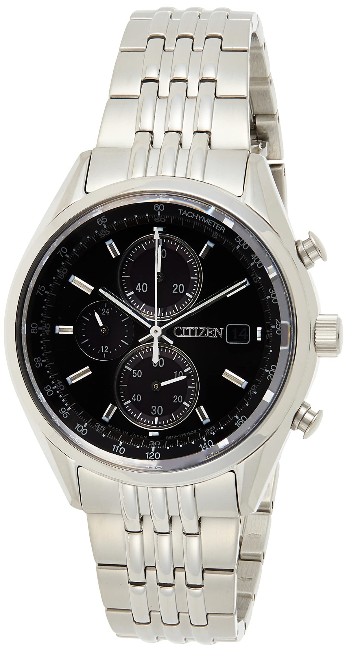 Citizen men's solar powered watch, analog display and stainless steel strap ca0450-57e