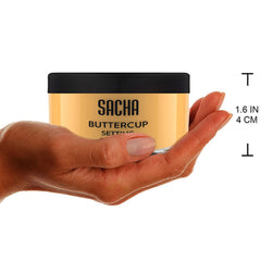 Sacha Cosmetics BUTTERCUP POWDER. No ashy flashback in selfies and photos. Flash-friendly loose face powder for medium to deep skin tones. 1.25 oz