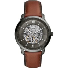 Fossil Men's Automatic Watch, Analog Display And Leather Strap - Me3161