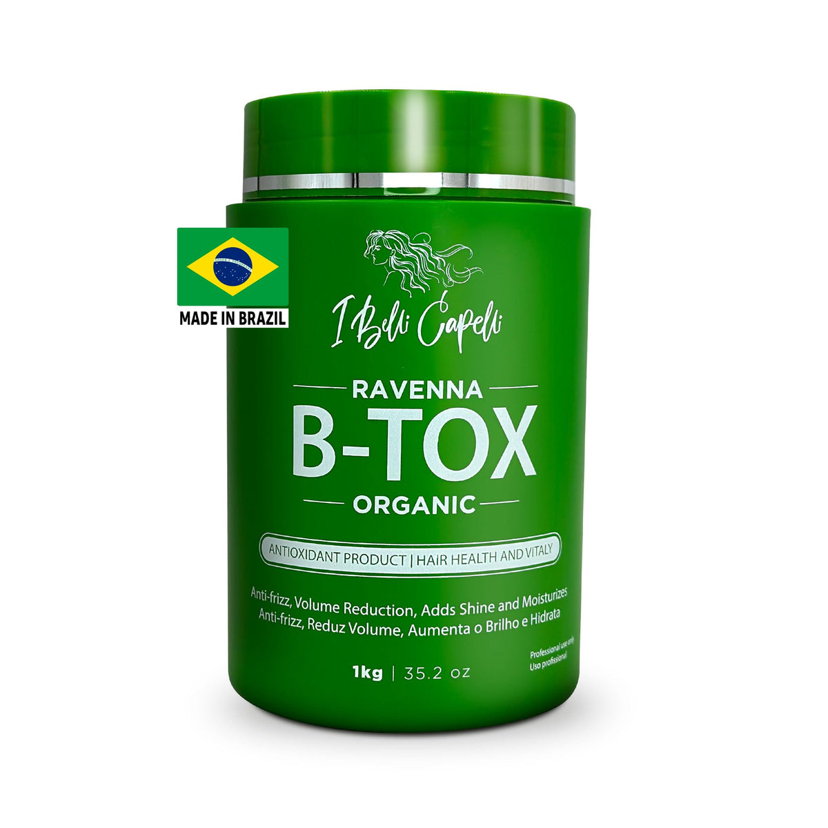 I Belli Capelli Organic Ravenna Hair Botox Treatment - Botox Capilar Para el Cabello, Formaldehyde-Free- Cirugia Capilar Para el Cabello- Anti-Frizz, Volume Reduction, Smoothing- 35.2 oz(1kg)