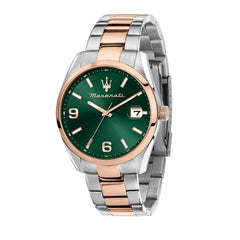 Maserati Limited Edition Men's Watch, Time, Date, Analogue, Steel Strap, ATTRAZIONE Collection - R8853151020 - Green