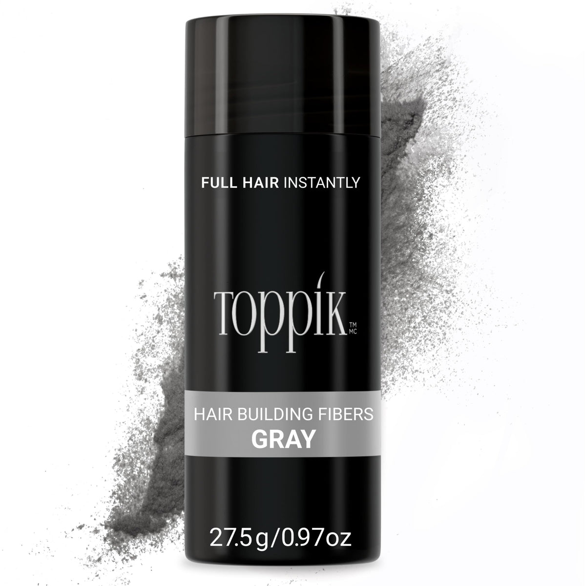 Toppik Hair Building Fibers with Premium Keratin Fibers Conceals Hair Thinning and Hair Loss for Fuller Looking Hair that Gives Completely Natural Look For Men and Women Grey, 27.5 Grams