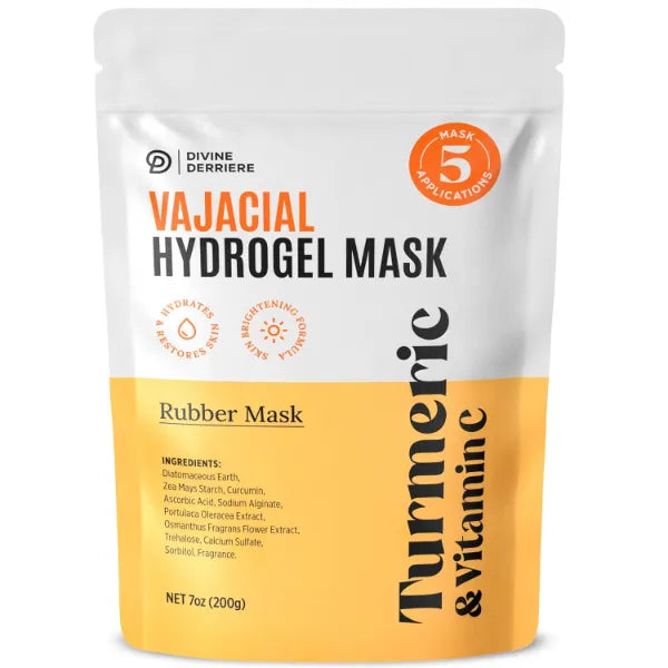 Divine Derriere Vajacial Hydrogel Mask - Premium Modeling Mask with Turmeric & Vitamin C - Deeply Purifying & Super Hydrating Facial and Vajacial Masks, Hydro jelly Peel-Off Powder Complete Kit 7 Ounce (Pack of 1)