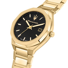 Maserati Men's Watch, Style Collection, Quartz, Time and Date, Steel, PVD Gold – R8853142004, gold, 42mm, bracelet