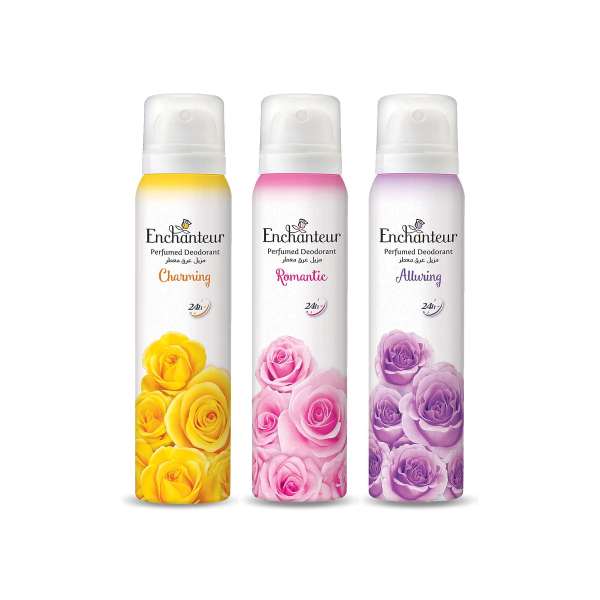 Enchanteur Perfumed Deo (3 X 150 ml), Romantic + Charming + Alluring