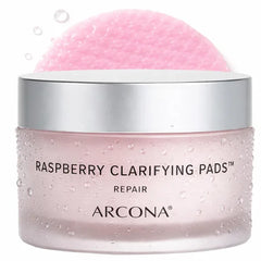 ARCONA Raspberry Clarifying Pads - Raspberry Extract, Witch Hazel, Salicylic Acid + Tea Tree Extracts Cleanse, Clarify + Protect Skin - 45 Pads