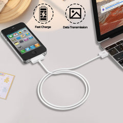 IEOVIEE iPhone 4s/4 Cable, 30-Pin USB Sync and Charging Data Cable for iPhone 4/4S/3G/3GS, iPad 1/2/3, and iPod 1/2/3/4/5/6 (White)