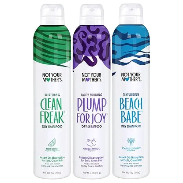 Not Your Mother's Dry Shampoo Spray Signature Assortment Clean Freak, Plump for Joy & Beach Babe Instantly Absorbs Oil & Extends Style Life for Refreshed Hair
