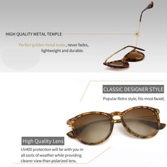 SUNGAIT Vintage Round Sunglasses for Women Men Classic Retro Designer Style