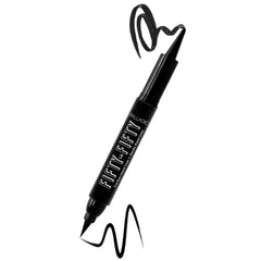 Palladio Fifty-Fifty Eye Liquid Liner, Dual Ended, Professional Eye Styling, Ultra-Soft Kajal crayon and Super Precise Fiber Tip Liner, Smoky and Defined Looks, Smudge Proof, Quick Drying, Black Cat
