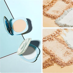 3Pcs Sunscreen Whitening Waterproof Setting Powder Compact, SPF15+ Sun Protection Waterproof Sweatproof Setting Powder for Face