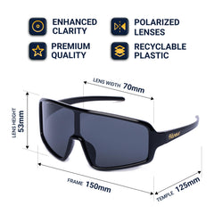 Flaneur Stylish Polarized Sunglasses for Women & Men Square-Frame - UV Protection, Lightweight, Scratch-Resistant, Trendy Eyewear & Accessories for Ladies UV400