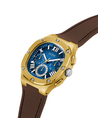 Guess Men's 42mm Watch - Black Strap Gunmetal Dial Silver Tone Case