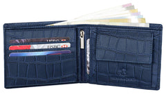 WildHorn Men Leather Wallet for Men Men's Wallet - BLUE CROCO