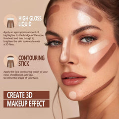NALACAL Liquid Highlighter Makeup Stick, Dewy Finish, Moisturizing Silky Smooth Texture, Cream Highlighter Lightweight, Easy To Spread, Long-lasting Natural Makeup Effect (01#Spotlight)