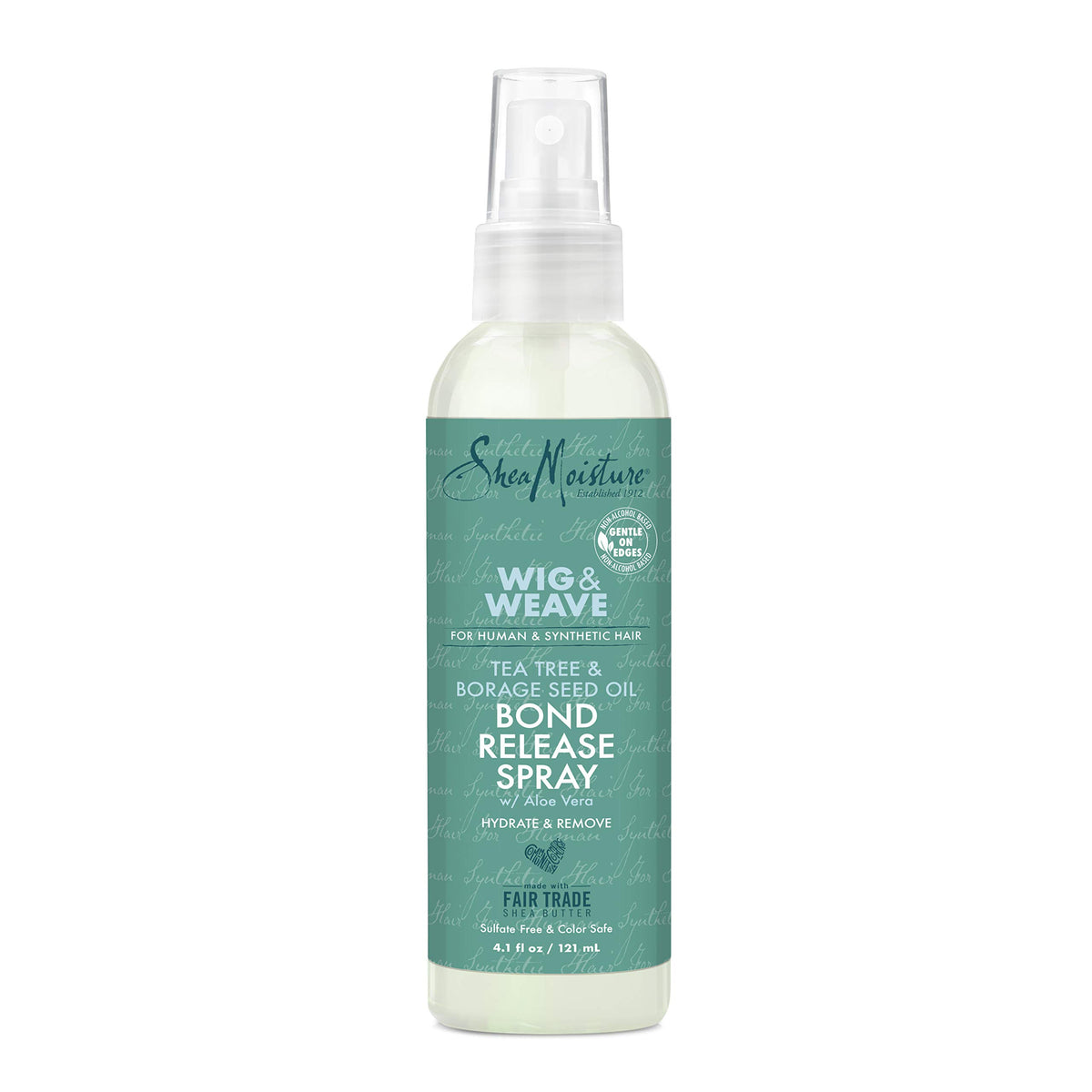 SHEA MOISTURE SheaMoisture Bond Release Hair Spray for Wig and Weave, Tea Tree and Borage Seed, Alcohol Free Hairspray, 4.1 Oz