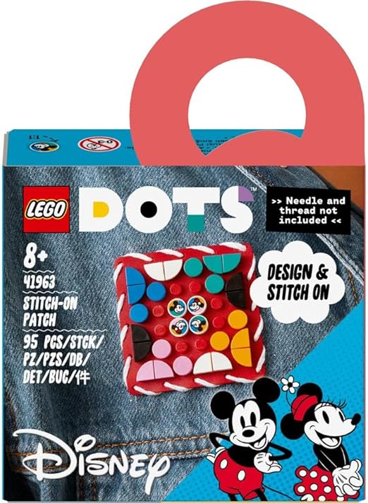 LEGO LEGO® DOTS | Disney Mickey Mouse & Minnie Mouse Stitch-on Patch 41963 Building Kit (95 Pieces)