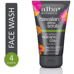 Alba Botanica Anti-Pollution Volcanic Clay Hawaiian Detox Scrub, 4 Oz