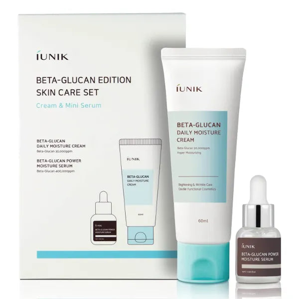 IUNIK Beta-Glucan Edition Skincare Set (Cream 2.02 fl.oz. & Mini Serum 0.51 fl.oz.)